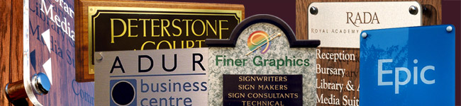 A selection of office signs