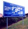 Self adhesive vinyl lettering & graphics applied to an idustrial estate unit location map sign