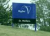 Hyder's offices needed post mounted directional signs in aluminium and stainless steel. The logo is airbrush applied