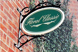 thumbnail picture of a hanging sign, please click on it for an enlargement