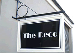 thumbnail picture of a hanging sign, please click on it for an enlargement