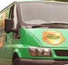 Self adhesive vinyl lettering & self adhesive signs on this Ford Transit van