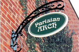 thumbnail picture of a hanging sign, please click on it for an enlargement
